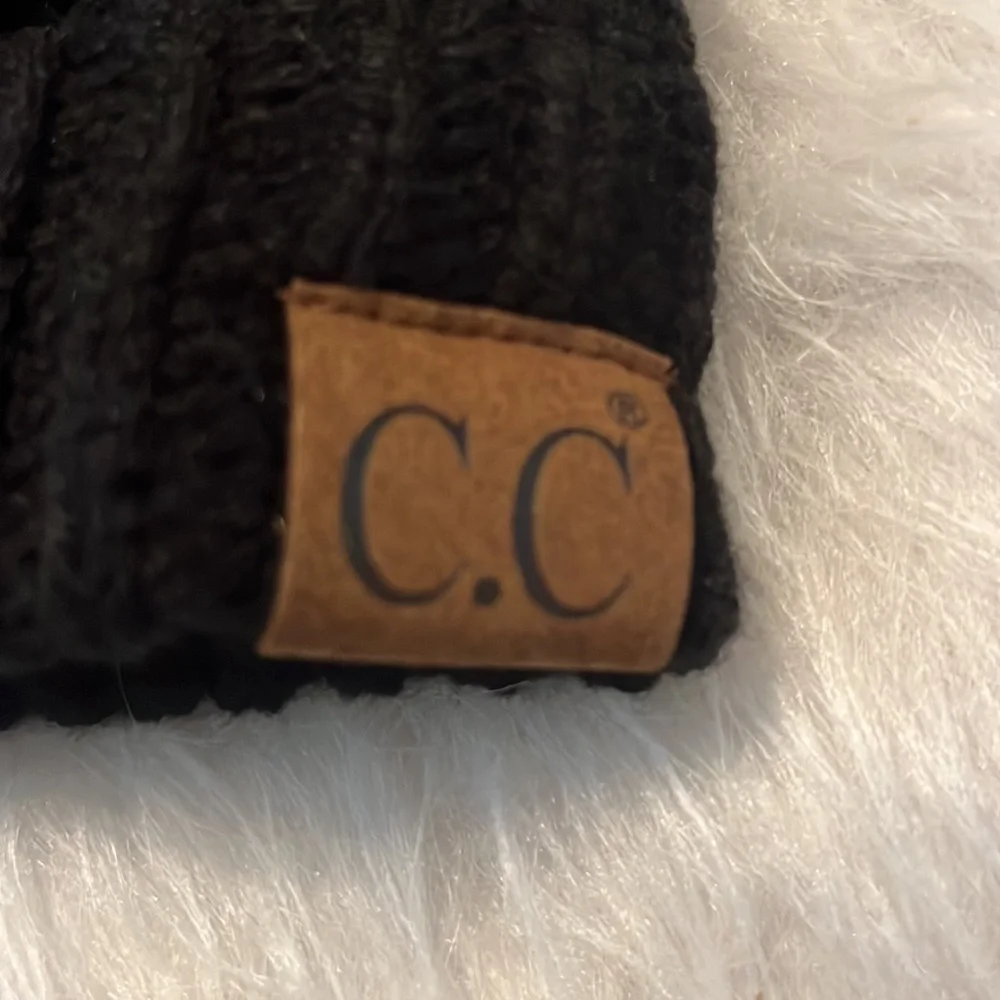 C.C Woven Beanie With Pom Pom - Picture 2 of 4